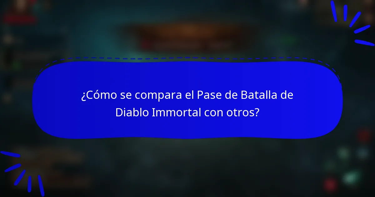 ¿Cómo se compara el Pase de Batalla de Diablo Immortal con otros?