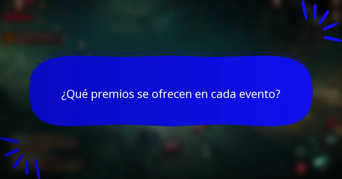 ¿Qué premios se ofrecen en cada evento?